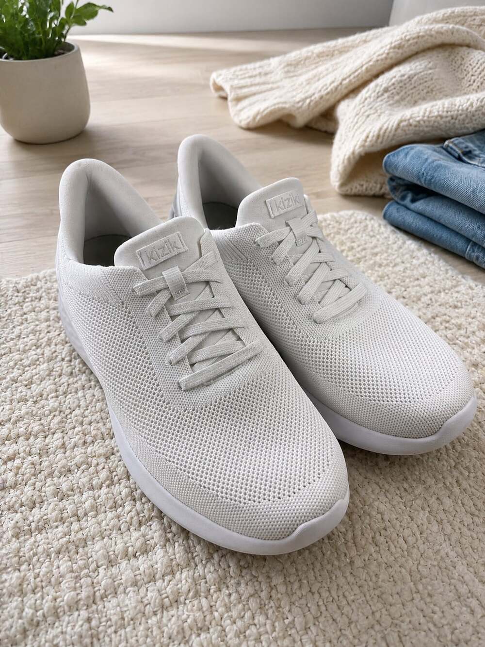Kizik Athens White Hands-Free Sneakers Men’s 10 Wide